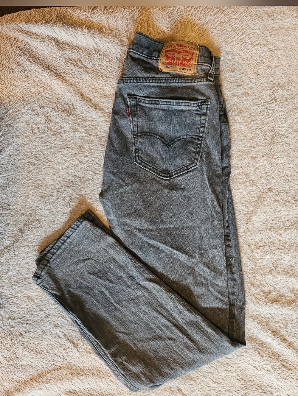 Levi's 559 Jeans Men's Gray Denim Straight Fit Size 30×34